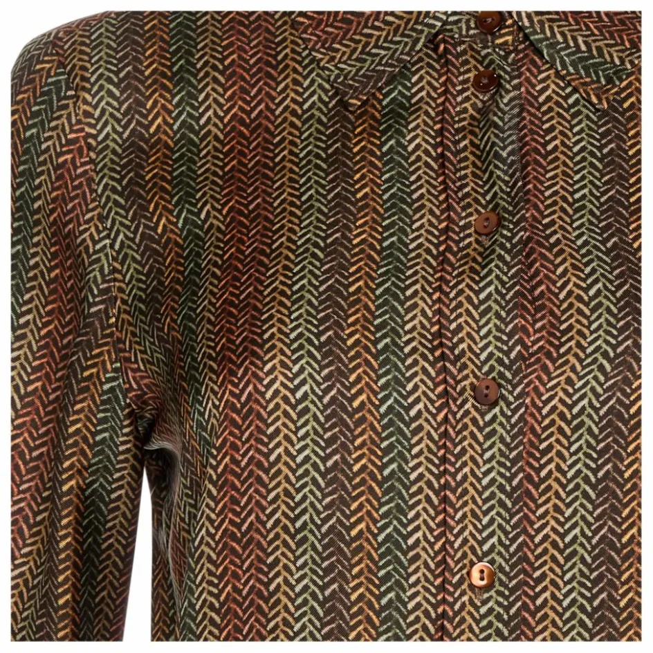 Momoni Chemise Arles Imprimée Soie | Marron