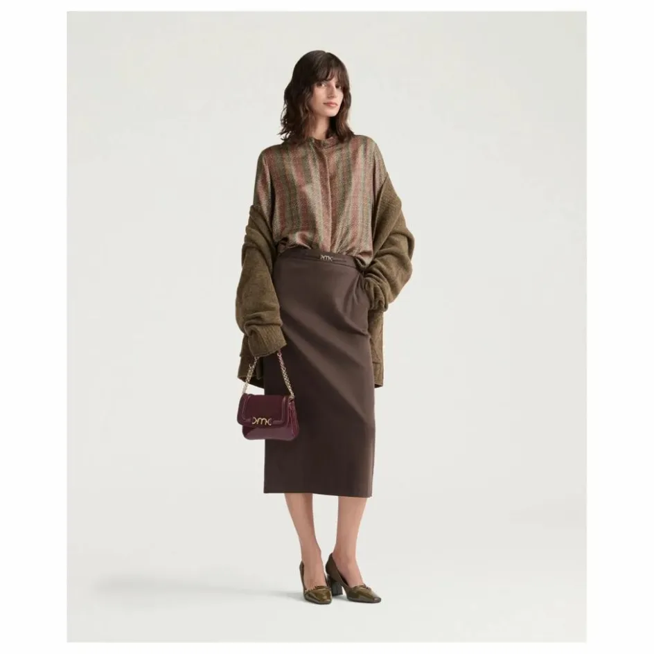 Momoni Chemise Arles Imprimée Soie | Marron