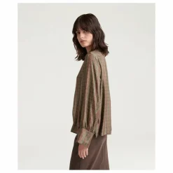 Momoni Chemise Arles Imprimée Soie | Marron