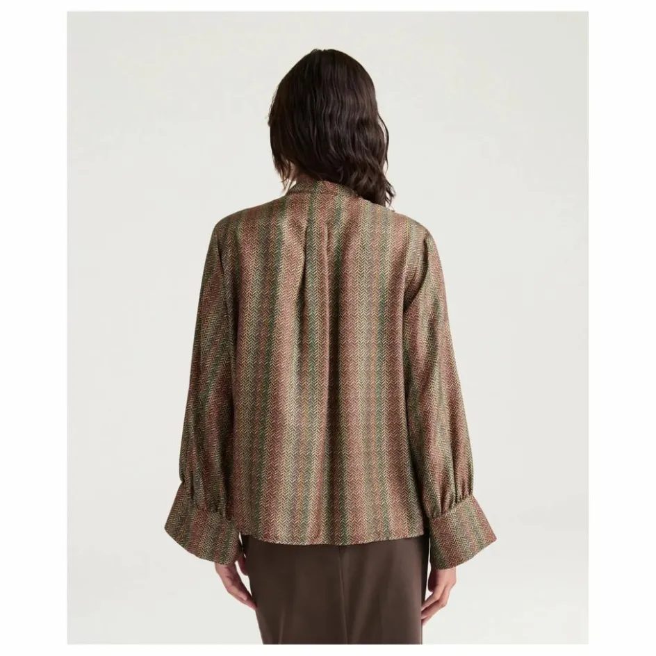 Momoni Chemise Arles Imprimée Soie | Marron