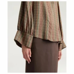 Momoni Chemise Arles Imprimée Soie | Marron