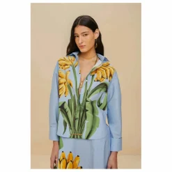 Farm Rio Chemise Banana Cocina Rayée ||Femme Blouses, Chemises