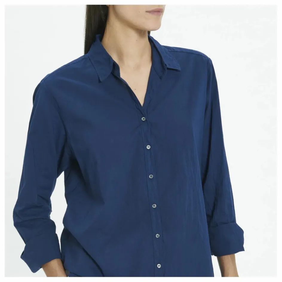 New Xirena Chemise Beau Popeline de Coton | Bleu marine