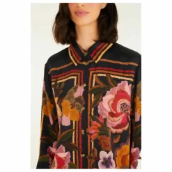 New Chemise Chenille Flowers | Femme Blouses, Chemises