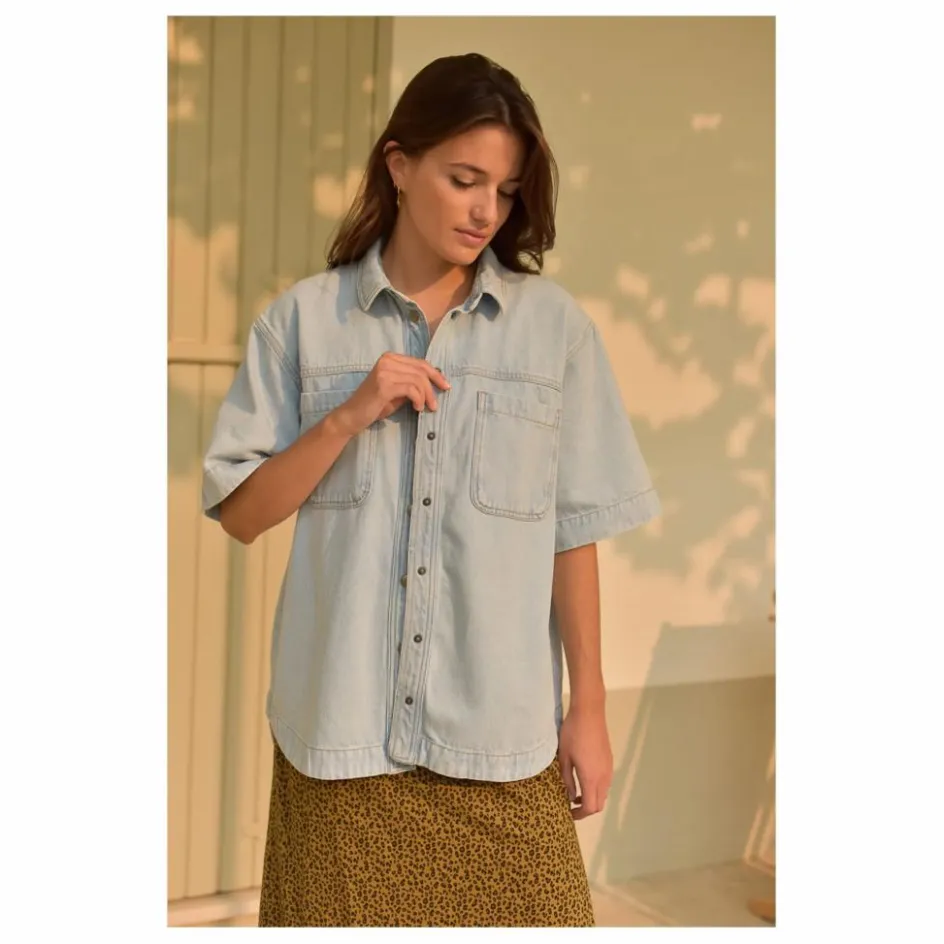 Marlot Paris Chemise Colette Denim - Collection Femme ||Femme Blouses, Chemises