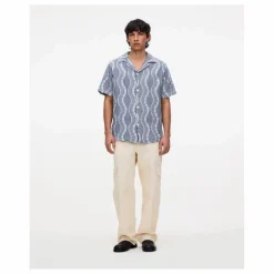 Online OAS Chemise Como Cuba Waffle | Bleu