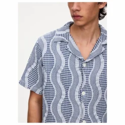 Online OAS Chemise Como Cuba Waffle | Bleu