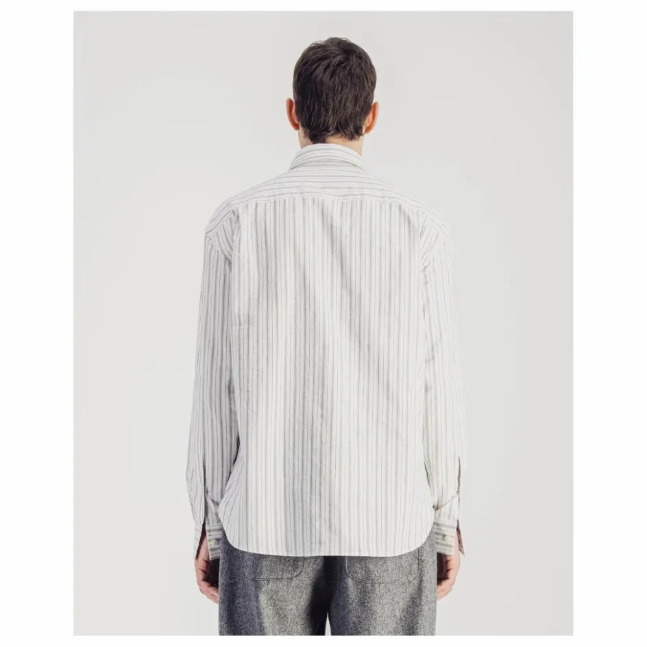 Parages Chemise Daily Rayée Popeline de Coton ||Homme T-Shirts, Chemises