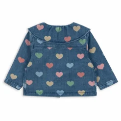 Sale Konges Sløjd Chemise en Jean Magot Cœurs Coton Bio | Bleu