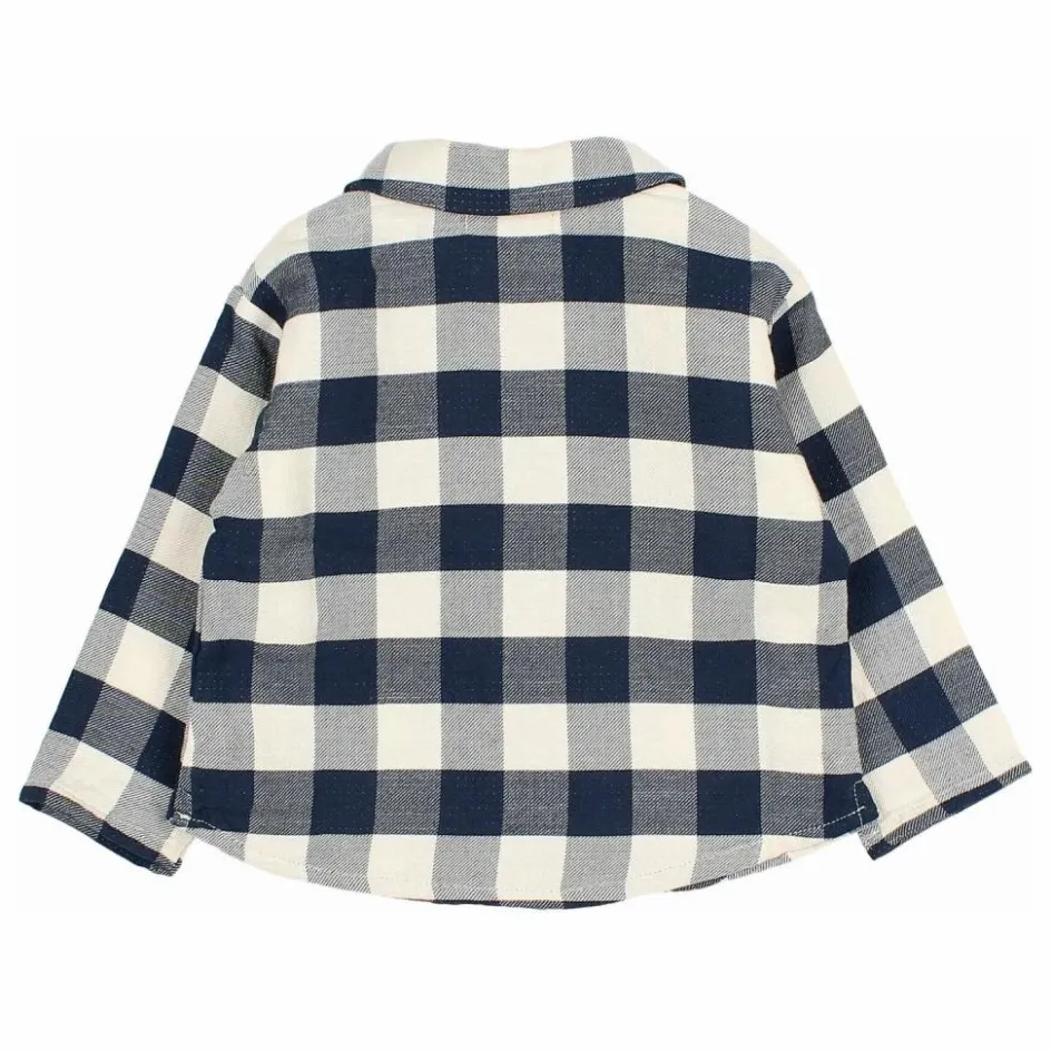 Hot Búho Chemise Gingham Carreaux Bébé | Bleu marine