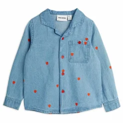 Enfant Mini Rodini Blouses, T-Shirts|Blouses, T-Shirts*Chemise Mini Cœurs Coton Bio |