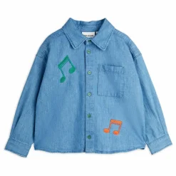 Enfant Mini Rodini T-Shirts, Chemises|Blouses, T-Shirts*Chemise Notes Denim Coton Bio |