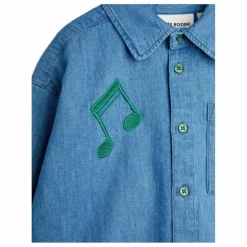 Enfant Mini Rodini T-Shirts, Chemises|Blouses, T-Shirts*Chemise Notes Denim Coton Bio |