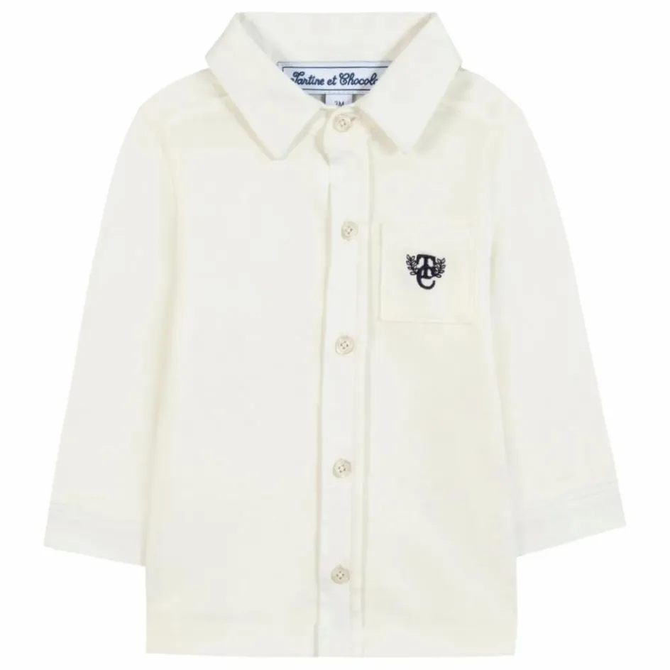 Sale Tartine et Chocolat Chemise Poche Brodée | Nacre