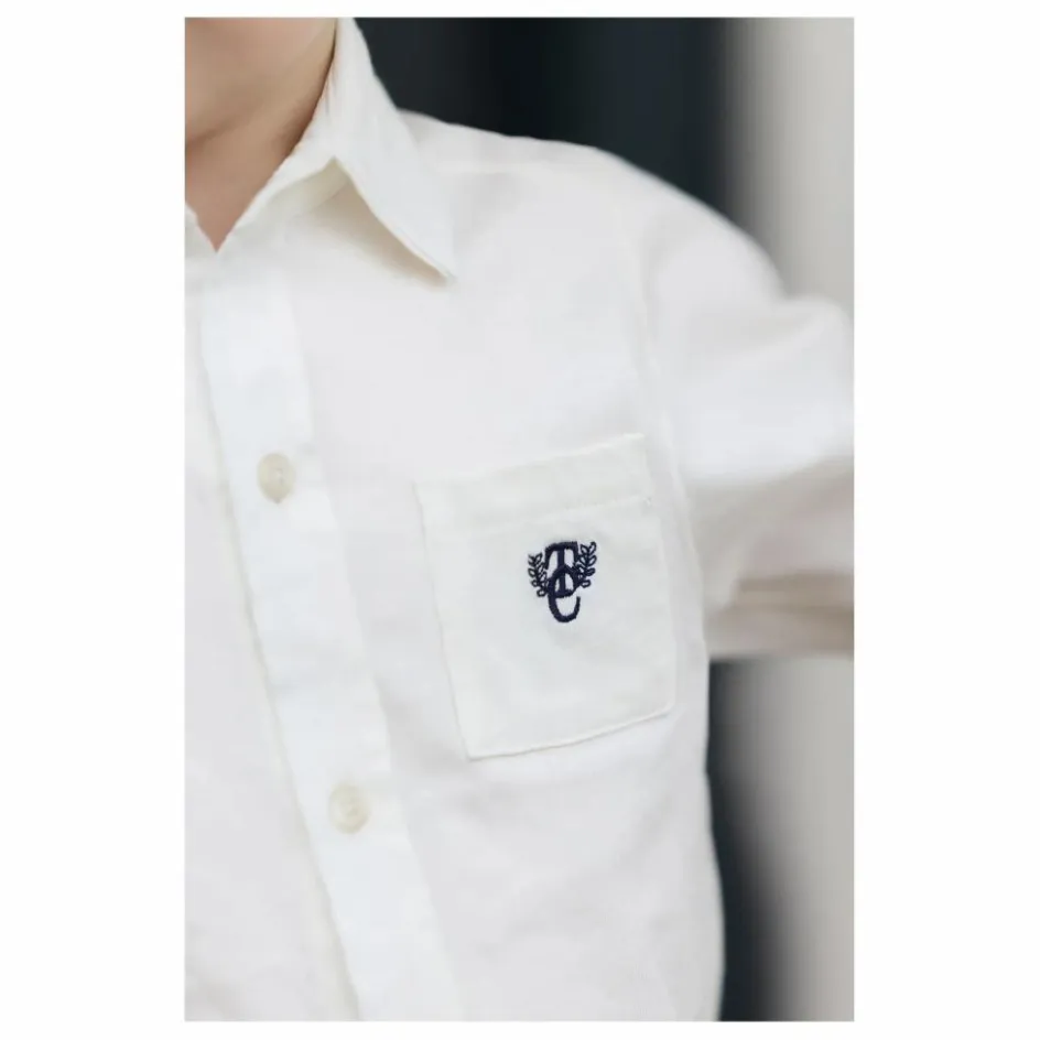 Sale Tartine et Chocolat Chemise Poche Brodée | Nacre
