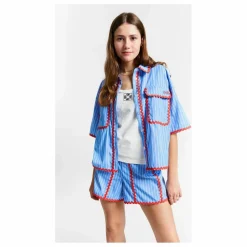 Discount Indee Chemise Rayures Bords Contrastés Suraya | Bleu