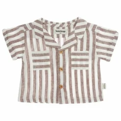Discount Tocoto Vintage Chemise Rayures Lin | Marron