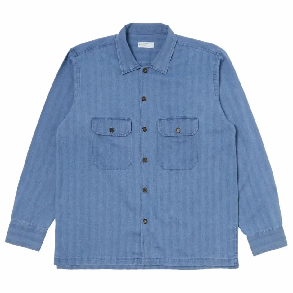 Universal Works Chemise Utility Herringbone ||Homme T-Shirts, Chemises