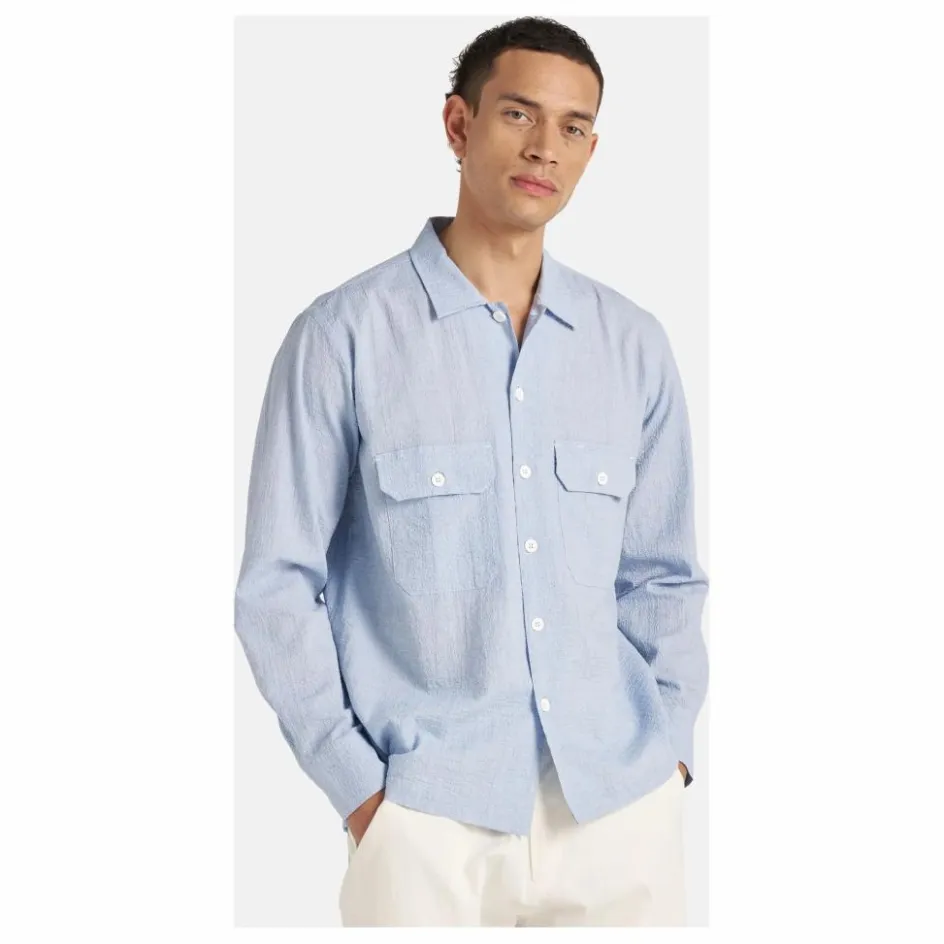 Discount Universal Works Chemise Utility Seersucker | Bleu ciel
