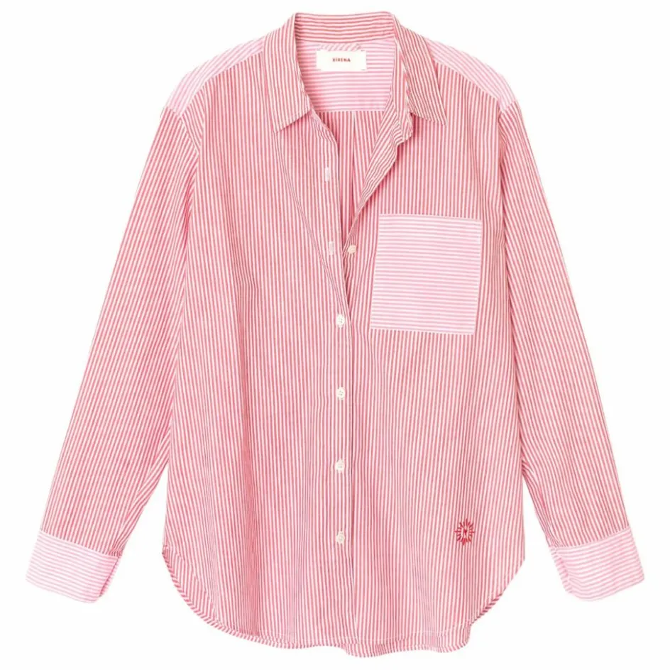 Online Xirena Chemise Violette Rayée x Léa Meylan | Rose