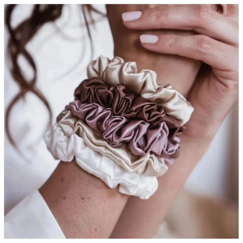 Online Chouchous en soie - Lot de 5 | Femme Accessoires Cheveux