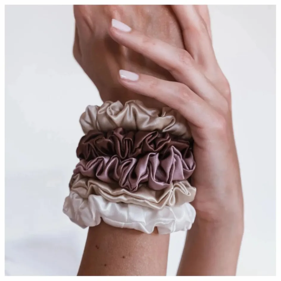 Online Chouchous en soie - Lot de 5 | Femme Accessoires Cheveux