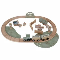 Little Dutch Circuit de train en bois FSC - Little Farm Multicolore