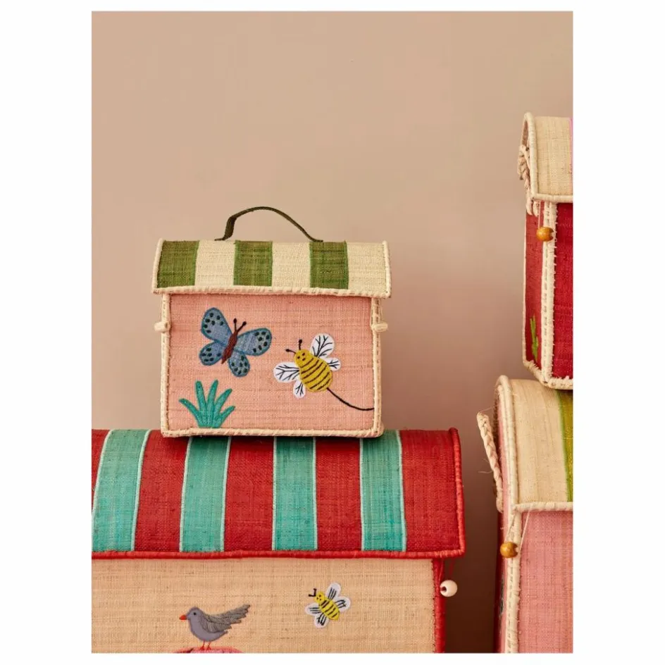 Enfant Rice Rangements|Rangement Enfant*Coffre de rangement en raphia Papillon |