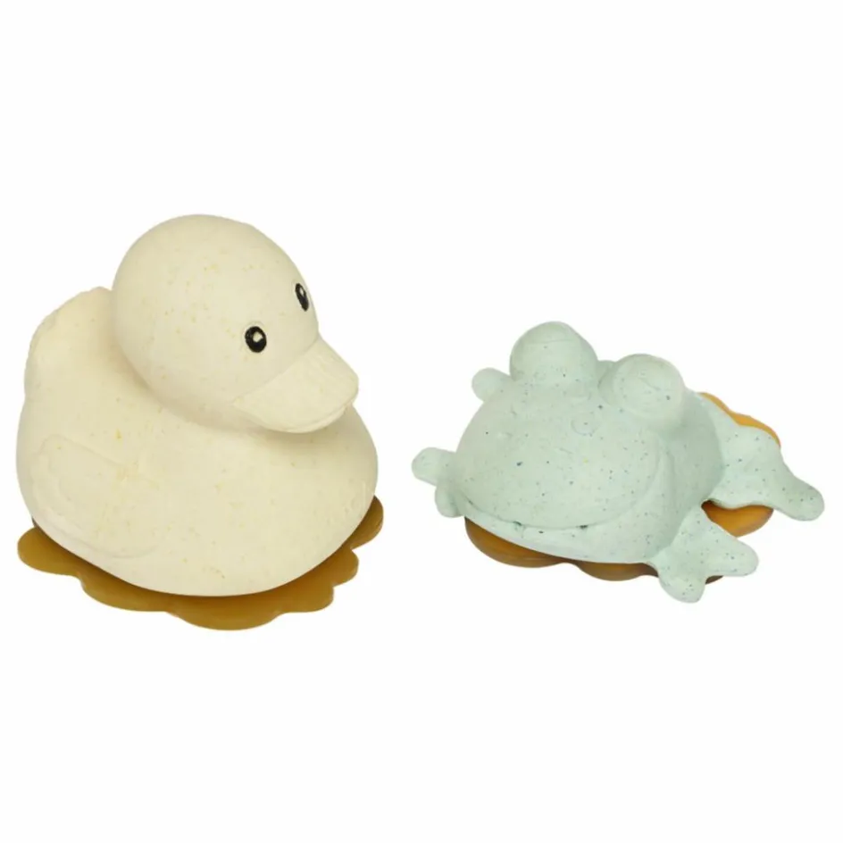 Hevea Coffret de jouets pour le bain upcyclés - Canard & Grenouille || Jouets D'Éveil|L'Heure Du Bain