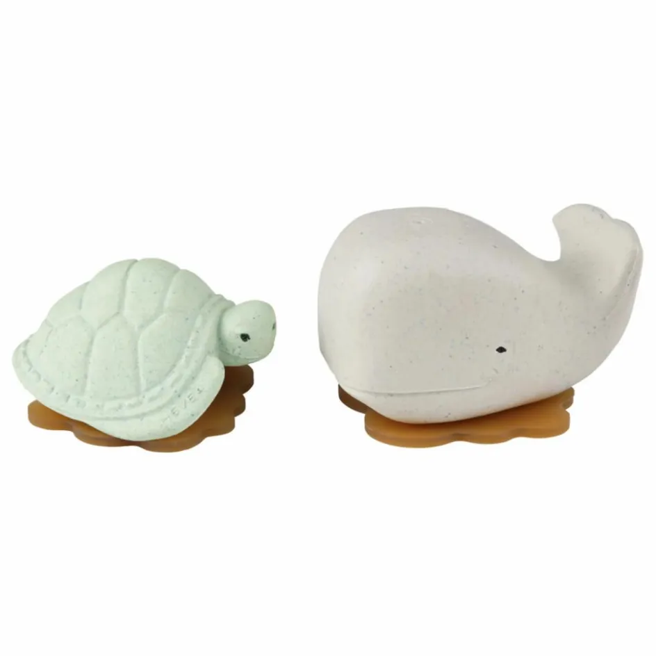 Hevea Jouets D'Éveil|L'Heure Du Bain*Coffret de jouets pour le bain upcyclés - Tortue & Baleine |