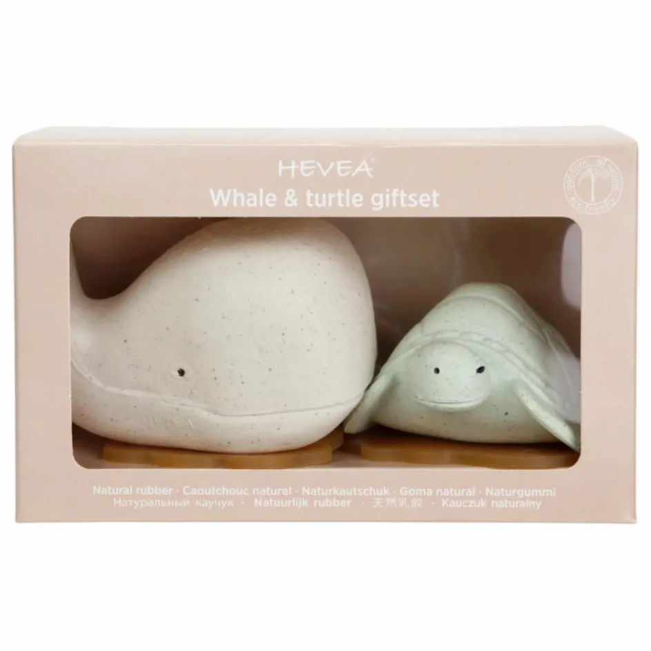 Hevea Jouets D'Éveil|L'Heure Du Bain*Coffret de jouets pour le bain upcyclés - Tortue & Baleine |