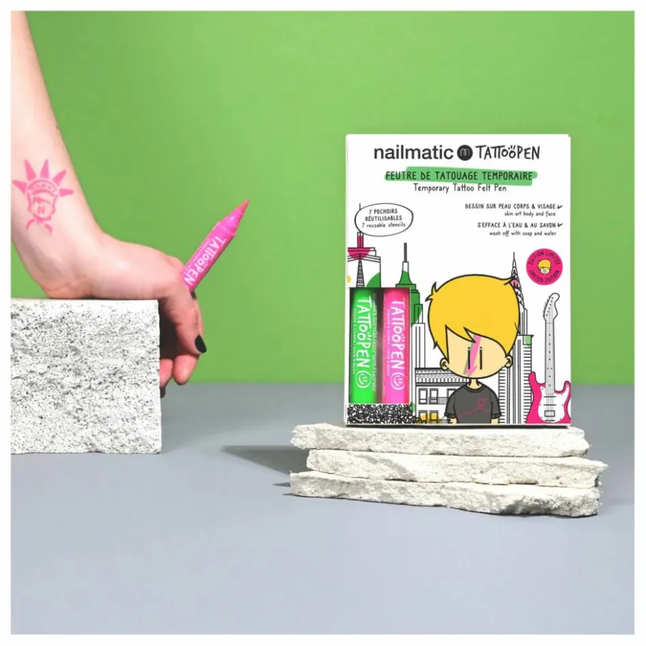 Outlet Coffret duo Tattoopen & Pochoir Réutilisable New York x JO LITTLE Enfant Soins Du Corps|Coffrets