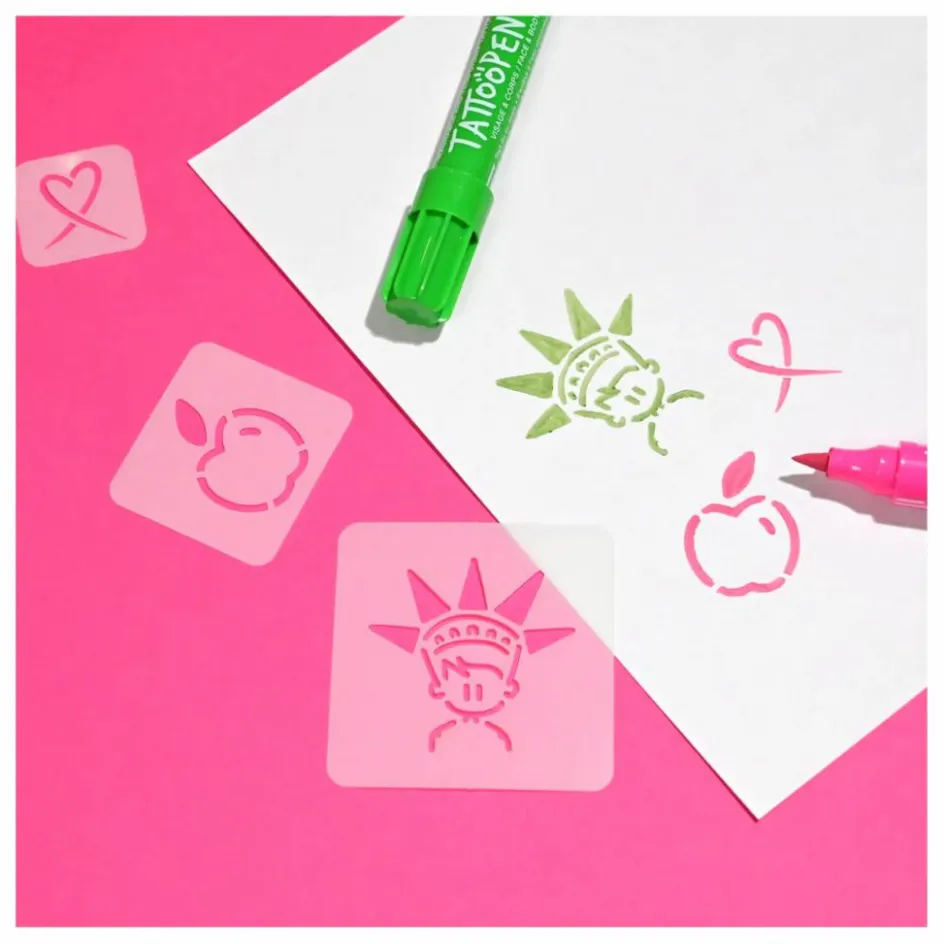 Outlet Coffret duo Tattoopen & Pochoir Réutilisable New York x JO LITTLE Enfant Soins Du Corps|Coffrets