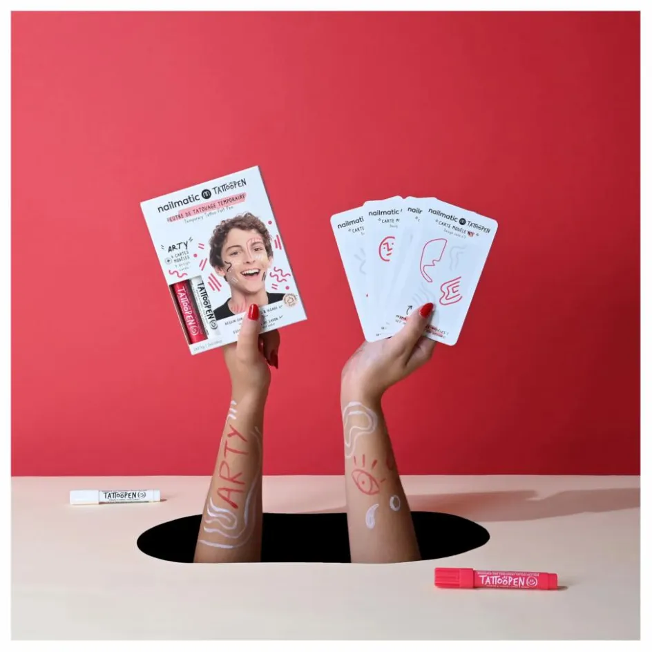Nailmatic Kids Coffret Kit duo feutre de tatouage Tattoopen Arty|Enfant Soins Du Corps|Coffrets