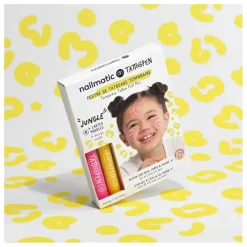 Nailmatic Kids Coffret Kit duo feutre de tatouage Tattoopen Jungle|Enfant Soins Du Corps|Coffrets