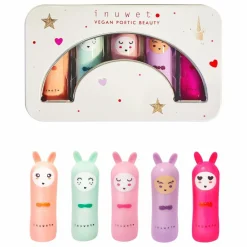 Enfant Inuwet Soins Du Visage|Soins Du Visage*Coffret Metal Rainbow Delux Baumes à lèvres - Set de 5