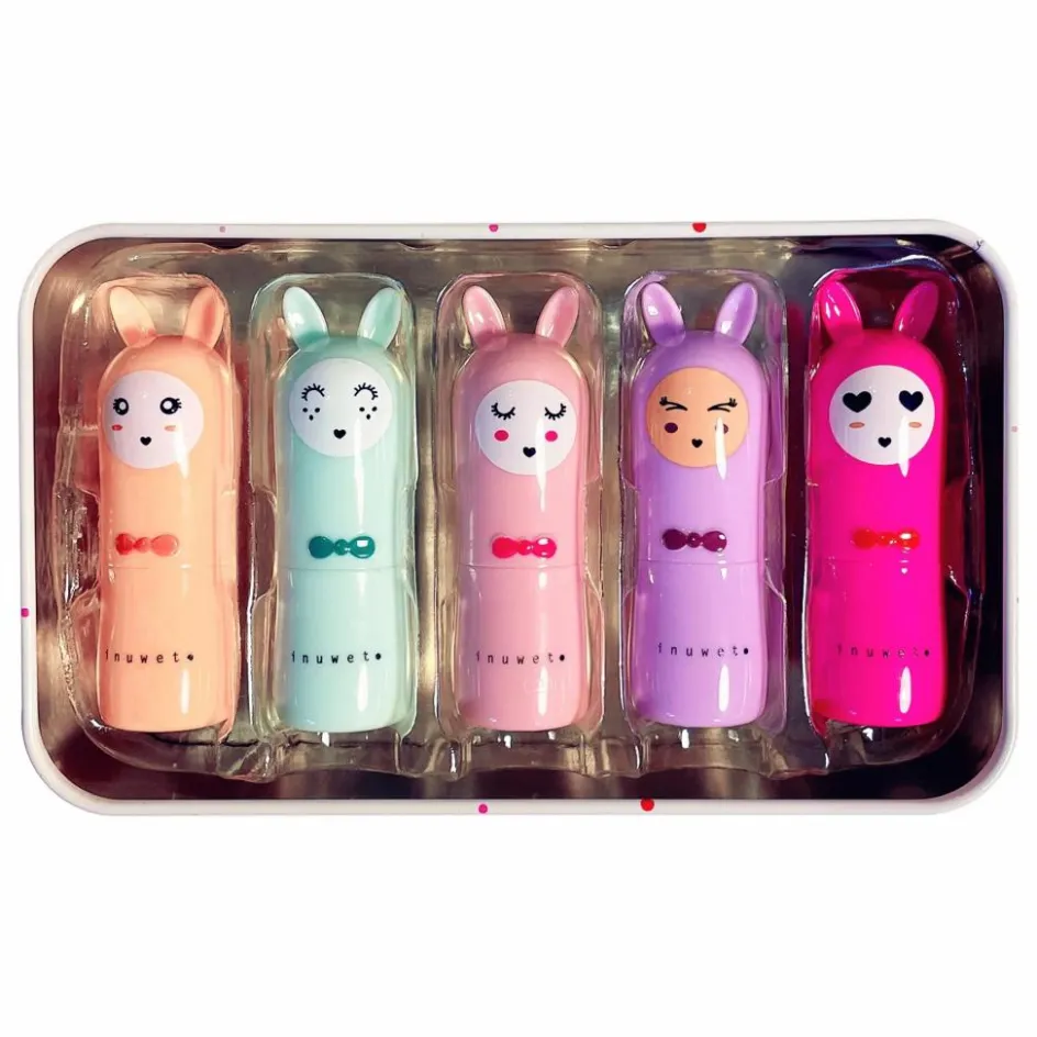 Enfant Inuwet Soins Du Visage|Soins Du Visage*Coffret Metal Rainbow Delux Baumes à lèvres - Set de 5