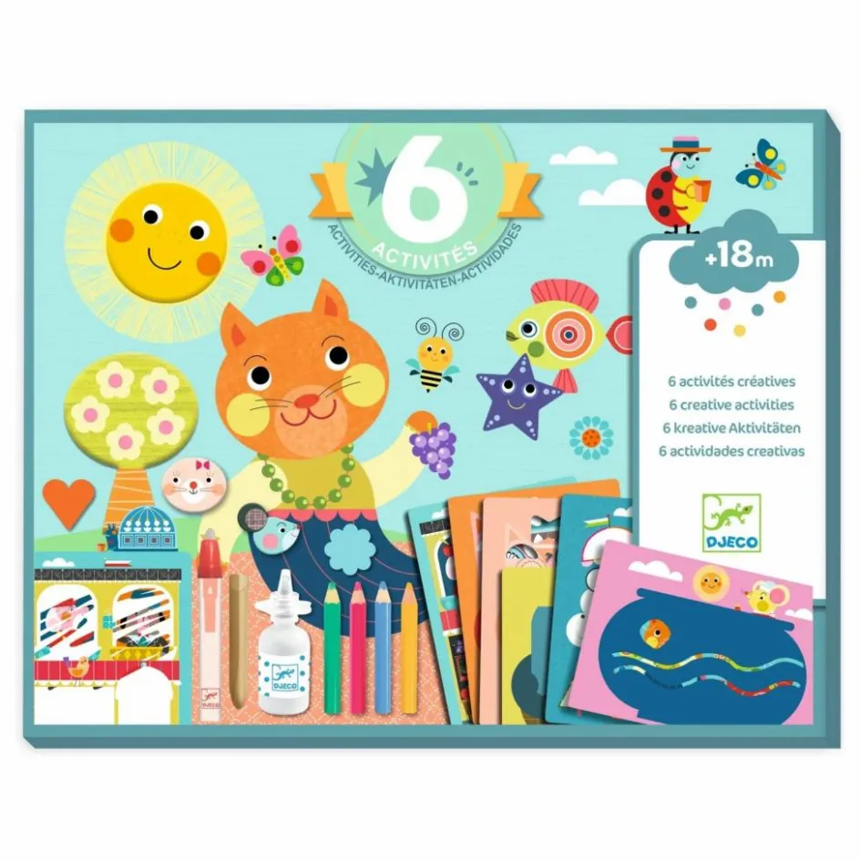 Djeco Jouets D'Éveil|Jouets D'Éveil*Coffret multi-activités Chat et ses amis