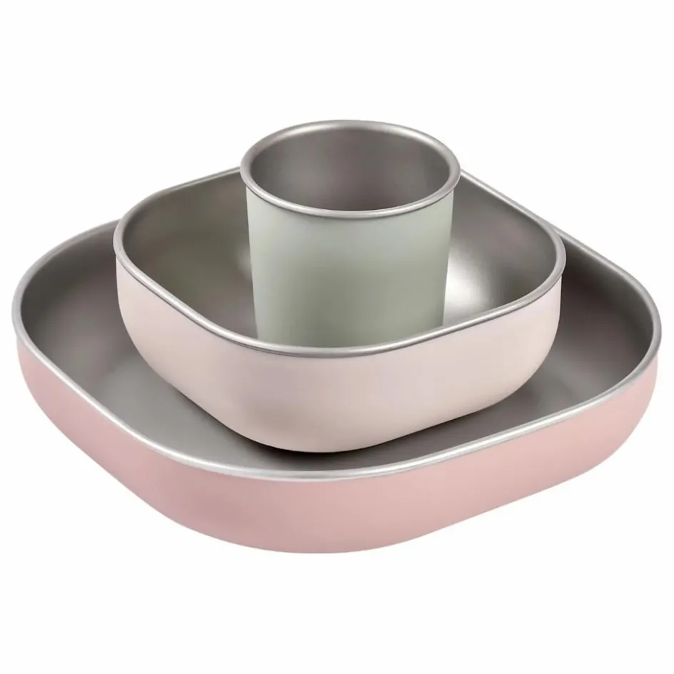 Sale Béaba Coffret repas en inox | Rose pêche