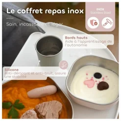 Sale Béaba Coffret repas en inox | Rose pêche