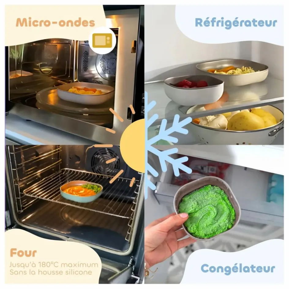 Sale Béaba Coffret repas en inox | Rose pêche