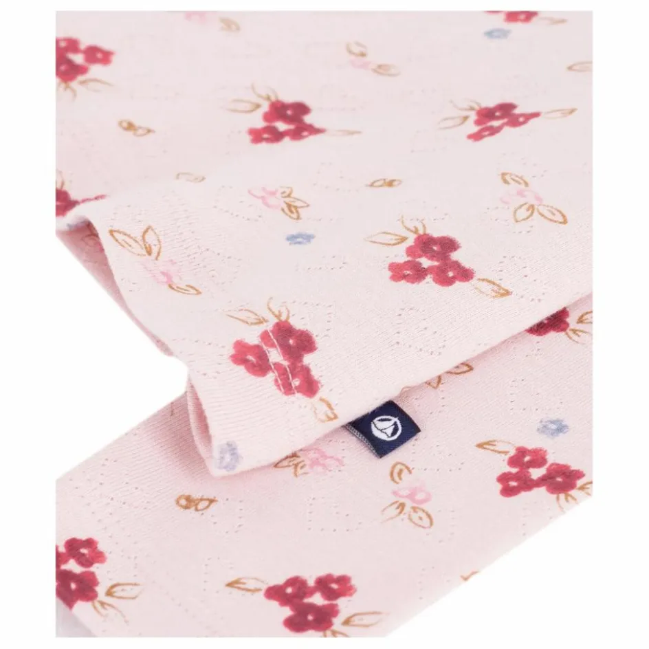 Petit Bateau Col roulé Fleuri Pointelle Coton Bio ||Enfant Blouses, T-Shirts