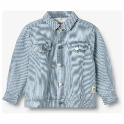 Wheat Collaboration x Pernille Teisbæk - Veste Denim Vive Rayures Coton Bio ||Enfant Manteaux, Blousons|Manteaux, Blousons