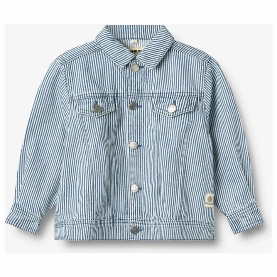 Wheat Collaboration x Pernille Teisbæk - Veste Denim Vive Rayures Coton Bio ||Enfant Manteaux, Blousons|Manteaux, Blousons