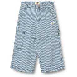 Best Wheat Collaboration x Pernille Teisbæk - Jean Noppo Rayures Coton Bio | Bleu ciel