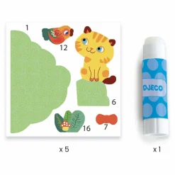 Discount Djeco Collages des petits Copains au jardin Multicolore