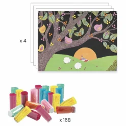 New Djeco Collages des petits Explosion de pompons Multicolore
