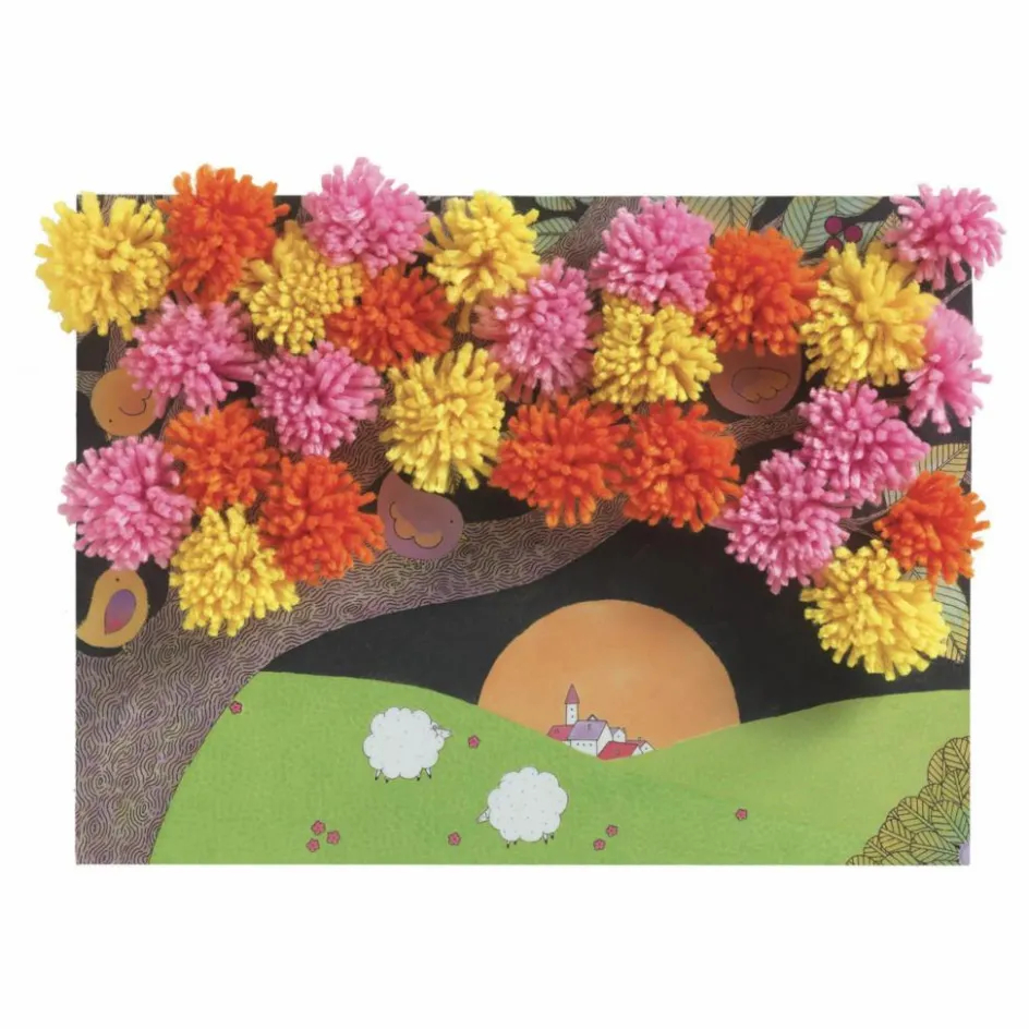 New Djeco Collages des petits Explosion de pompons Multicolore