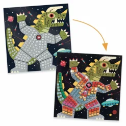 Outlet Djeco Collages Space battle Multicolore
