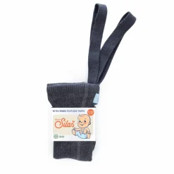 Sale Silly Silas Collants à Bretelles Coton Bio Sans Pieds | Gris foncé